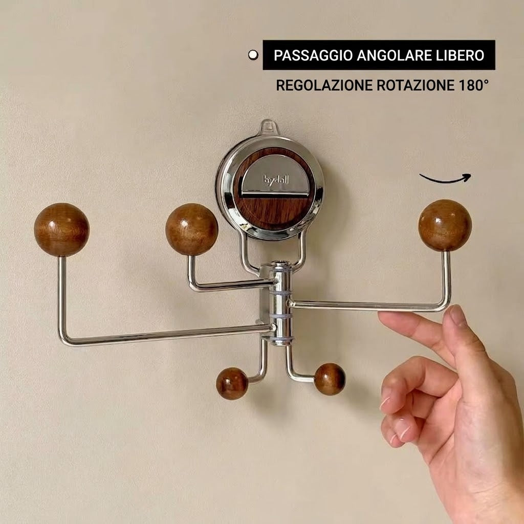 FIXORA™ Gancio a Ventosa Rotante (180°) | Organizer Premium Multi-Braccio