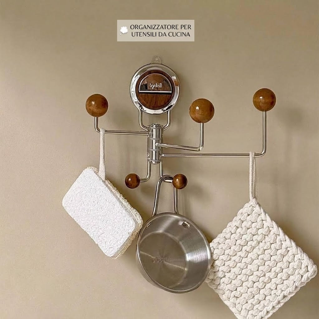 FIXORA™ Gancio a Ventosa Rotante (180°) | Organizer Premium Multi-Braccio