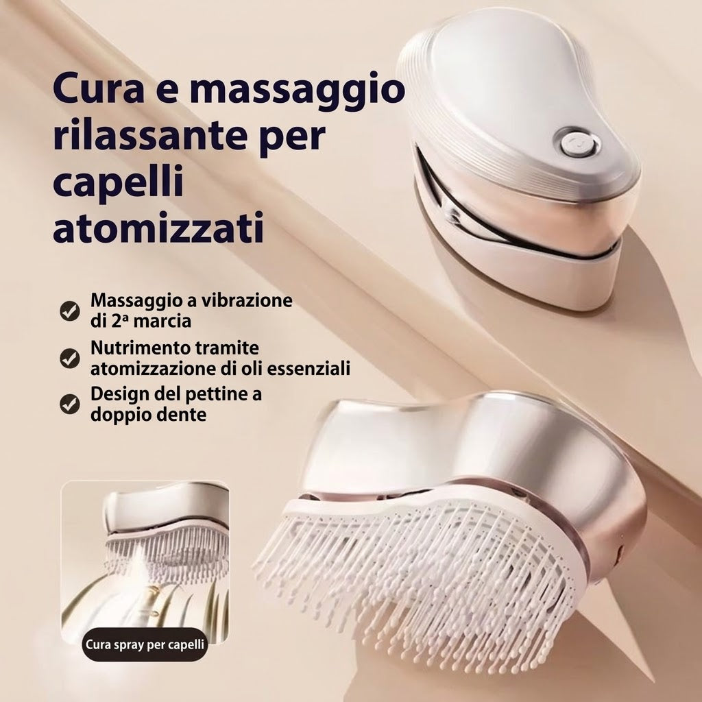 FIXORA™ Spazzola Massaggiante Elettrica | Applicatore Siero e Nebulizzatore