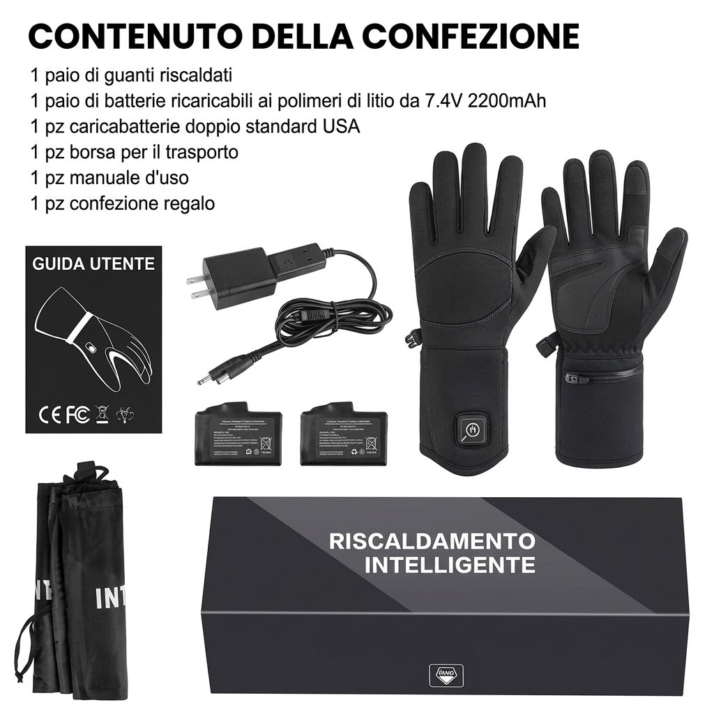 FIXORA™ Guanti Termici Ricaricabili Pro | Calore Estremo per Inverno e Moto
