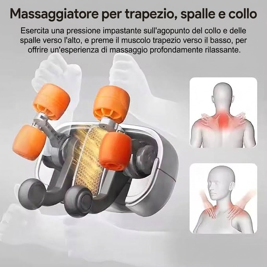 FIXORA™ Cuscino Massaggiante Shiatsu 3D | Relax Wireless e Calore per la Cervicale